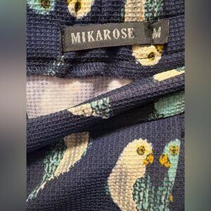 Mikarose Love Bird pleated skirt in Navy